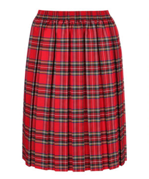 TARTAN ALL BOX PLEAT SKIRT